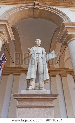 Statue Of Mathematician Gabrio Piola In Milan, Italy