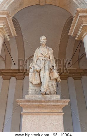 Statue Of Poet Tommaso Grossi In Milan, Italy