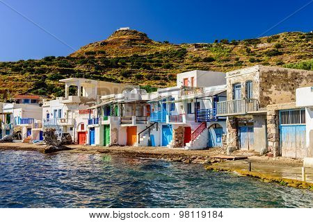 traditional Greek village by the sea