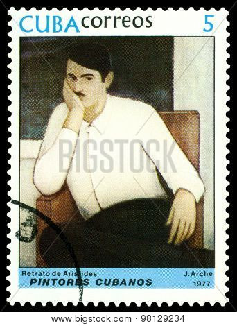 Vintage  Postage Stamp.  Portrait Of Aristides,  By  J. Arche.