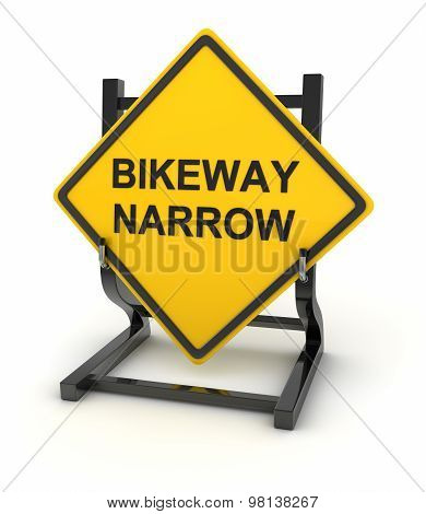 Road Sign - Bikeway Narrow