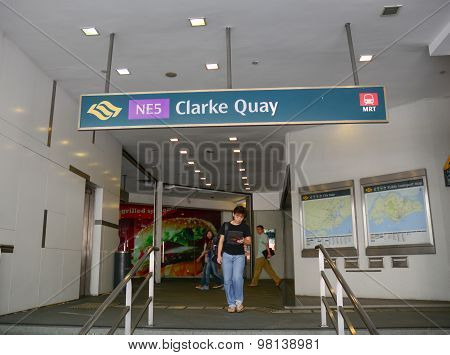 The Mass Rapid Transit (mrt) Station In Singapore