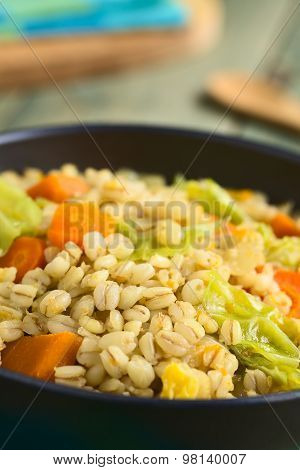 Wheat Grain and Savoy Cabbage Stew
