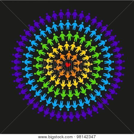LGBT - a sign of gays and lesbians. The idea of a logo design for a gay pride parade, festival of free love or union protection of the rights of homosexuals.