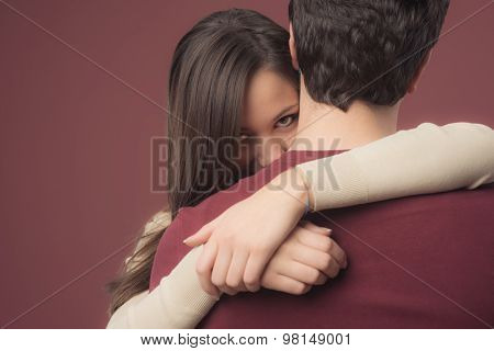 Smiling Girl With Her Boyfriend