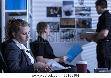 Woman Working In Criminal Department