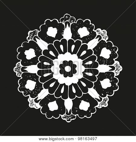 Vector round oriental flower vintage circle background lacy arabesque designs