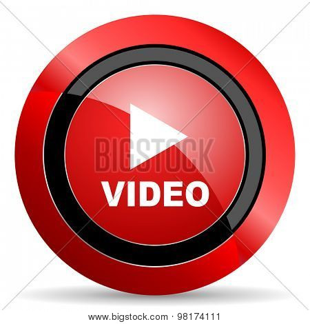video red glossy web icon
