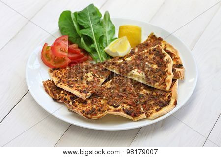 lahmacun, turkish minced meat pizza