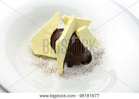 Dessert Chocolate Cream With Meringue