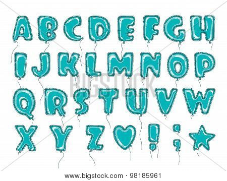 Balloons abc turquoise
