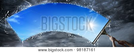 wash my sky - clean environment concept