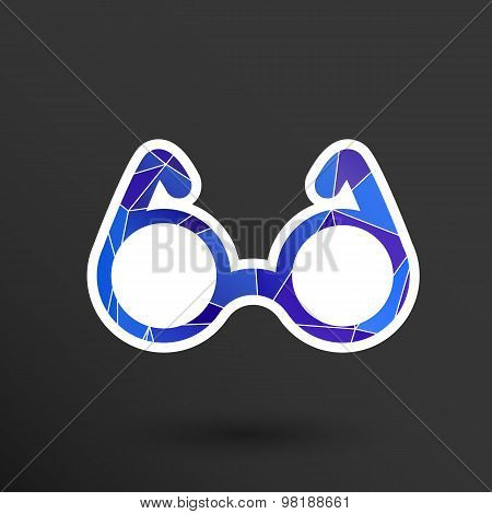 Vector Round Glasses Icon Symbol vision specs decoration
