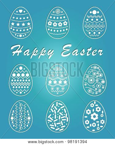 Easter Eggs Vector Set - Illustration - Eps 10