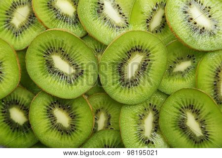 Frest and tasty Kiwi fruit background, close up
