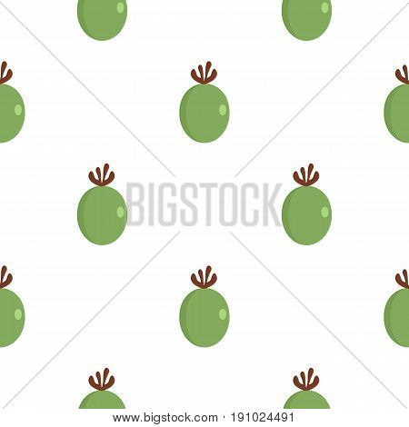 Green fresh feijoa fruit pattern seamless flat style for web vector illustration