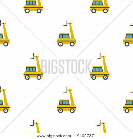 Yellow cherry picker pattern seamless flat style for web vector illustration