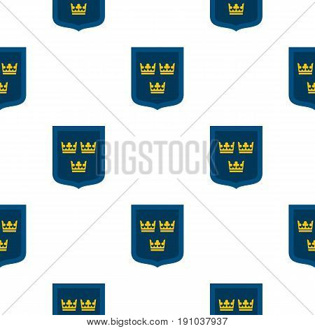 Coat of arms of Sweden pattern seamless flat style for web vector illustration