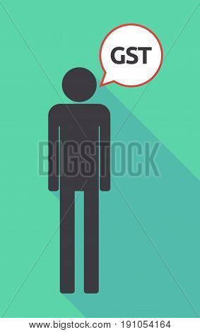 Long Shadow Male Pictogram With  The Goods And Service Tax Acronym Gst