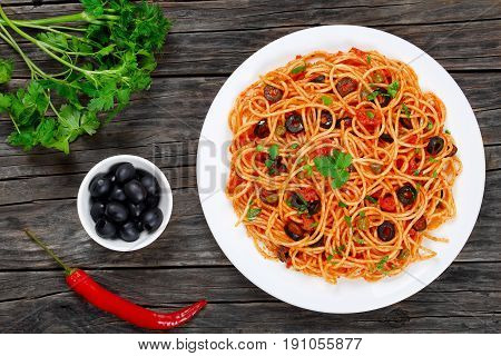 Delicious Spaghetti Alla Puttanesca With Capers