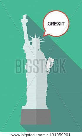 Long Shadow Statue Of Liberty With  The Text Grexit