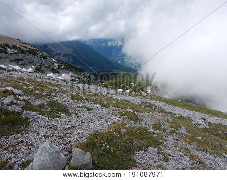 Climbing Mountain Ridge Watzmann In Germany