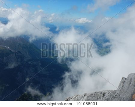 Climbing Mountain Ridge Watzmann In Germany