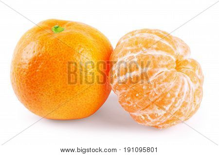 tangerine or mandarin fruit isolated on white background cutout