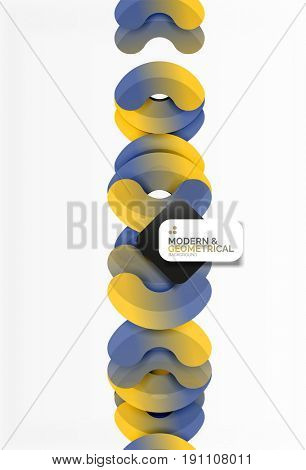 Abstract color geometric round shapes on white - elements with shadow, colorful composition