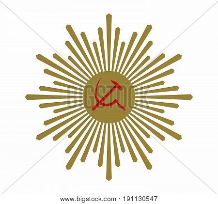 Hammer and sickle Communist symbol 3d render