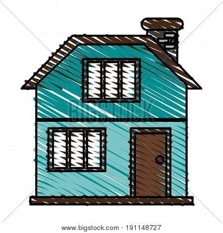 Facade house of plants icon vector illustration dessign graphic scribble