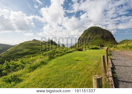 Rugged and beautiful coastline around north east of Hawaiian island of Maui on Kahekili highway