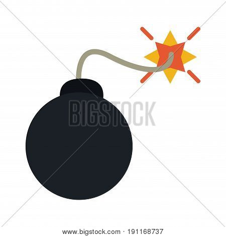 carrtoon bomb on fire icon vecotr illustration design graphic