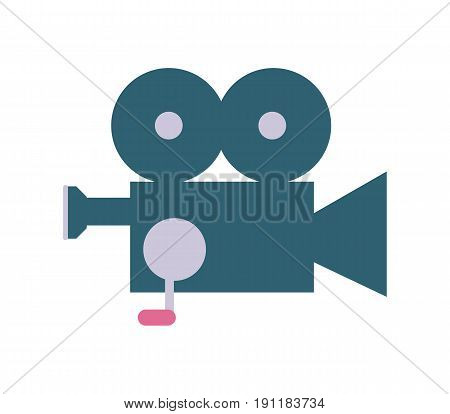 Professional video camera vector icon. Cinema produce vector illustration isolated on white background.