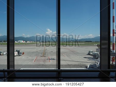 Bergamo Orio Al Serio Airport Runway