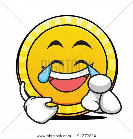 Joy coin cartoon caartoon character vector illustration