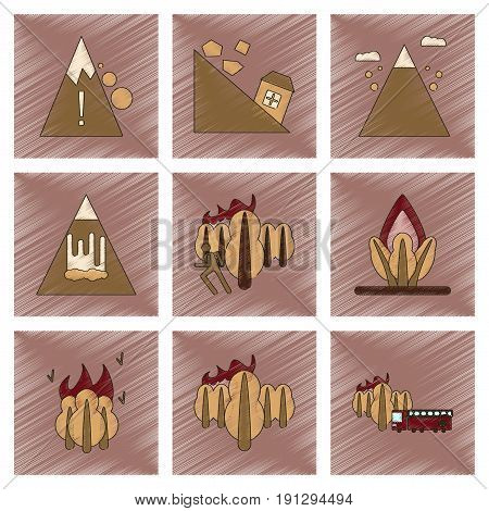 assembly flat shading style icon of danger natural disasters