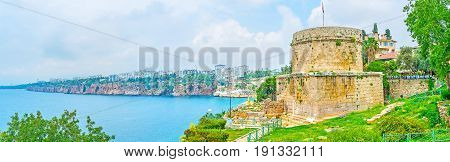 Antalya's Coast With Hidirlik Tower