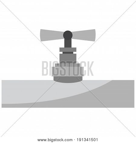 black-and-white icon of a pipe with a valve