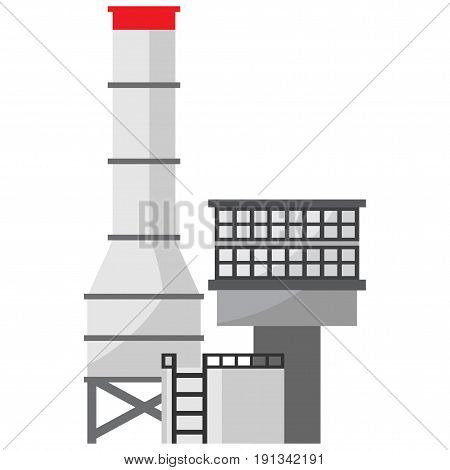 black-and-white icon of a plant for processing of oil and gas