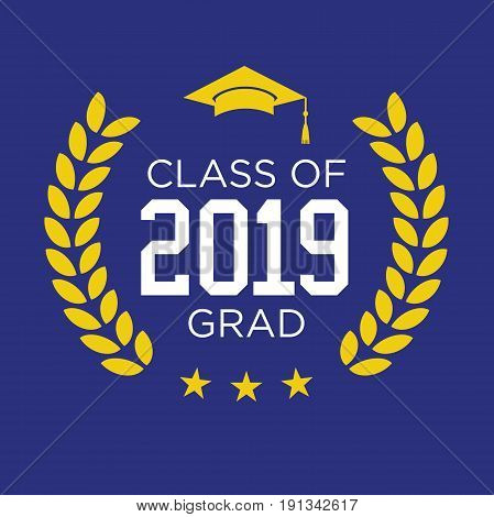 Class of 2019 Congratulations Graduate Typography with cap
