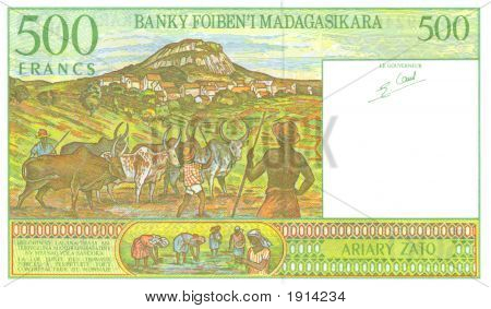 Vecchia carta banconota denaro Madagaskar
