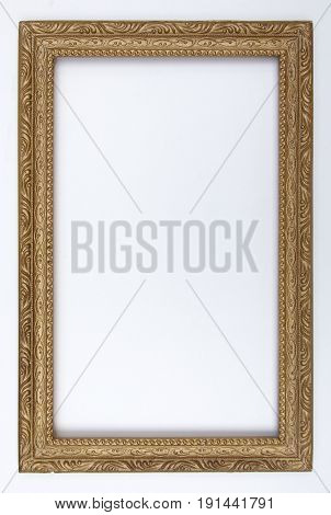 old gold frame for a picture with an oversized pattern