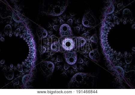 Abstract fractal image on the black background