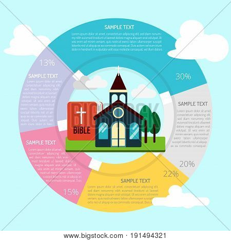 Church Infographic | set of vector diagram illustration use for presentation, business, marketing and much more.The set can be used for several purposes like: websites, print templates, presentation templates, and promotional materials.