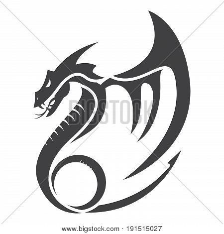 flat simple dragon vector illustrations logo designs