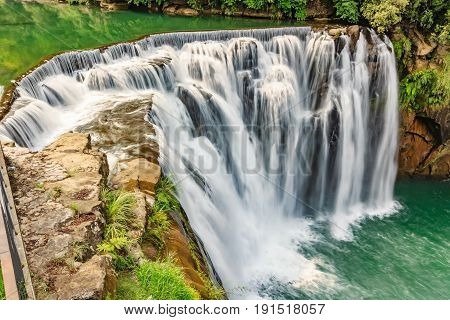 Beautiful Waterfall in Shifen Waterfall Shifen waterfall is located at Pingxi township in Taipei Taiwan Long Exposure
