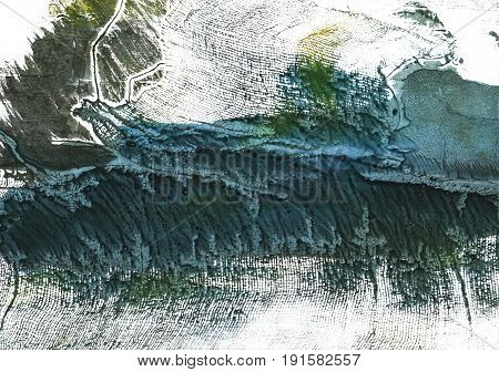 Hand-drawn abstract watercolor background. Used colors: White Dark slate gray Medium jungle green Gunmetal Japanese indigo Dark jungle green Deep Space Sparkle