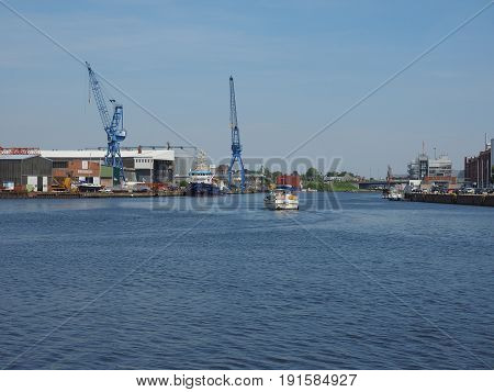 Hansahafen Harbour In Luebeck