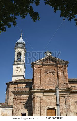 Facade of the historic Sant'Antonio Abate church at Bereguardo (Pavia Lombardy Italy)
